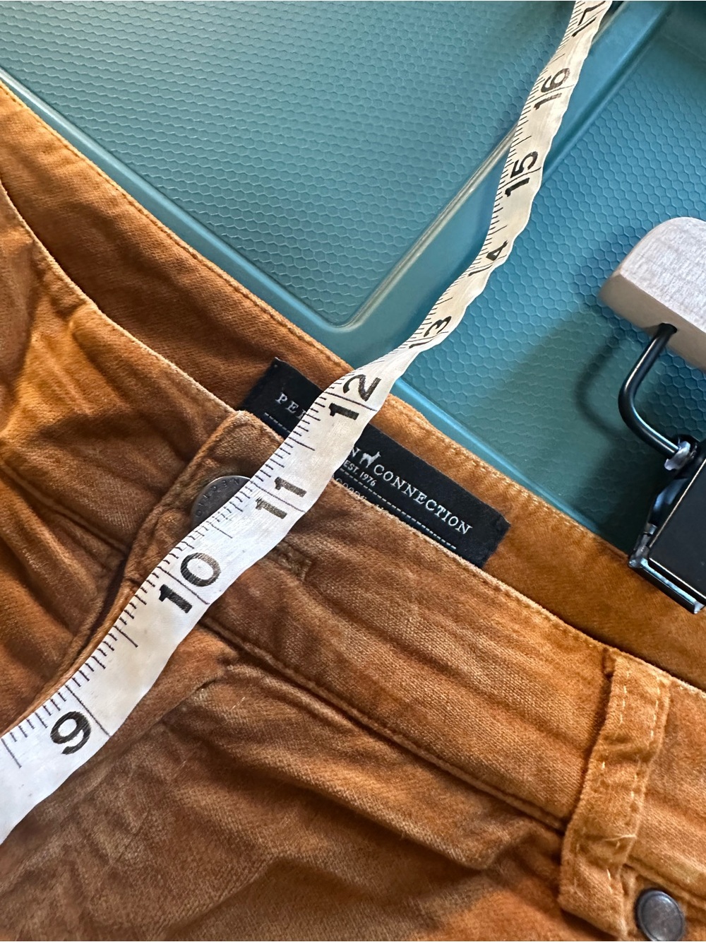 Peruvian connection velveteen straight leg pants in toffee brown size US 12 - Picture 7 of 8